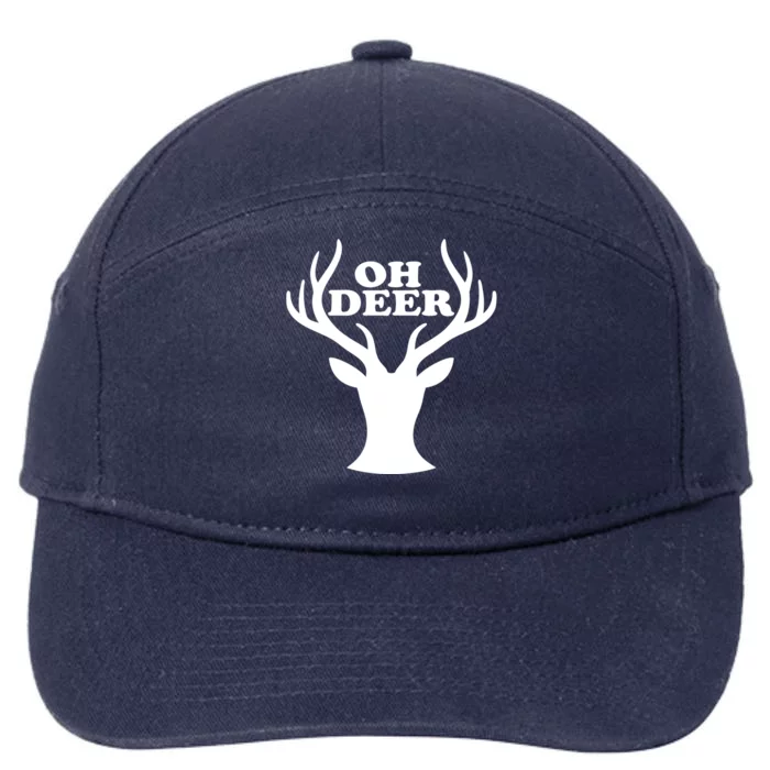 Oh Deer Funny Christmas 7-Panel Snapback Hat