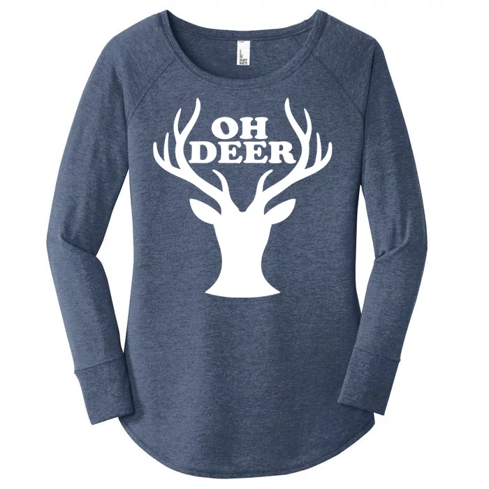 Oh Deer Funny Christmas Women's Perfect Tri Tunic Long Sleeve Shirt