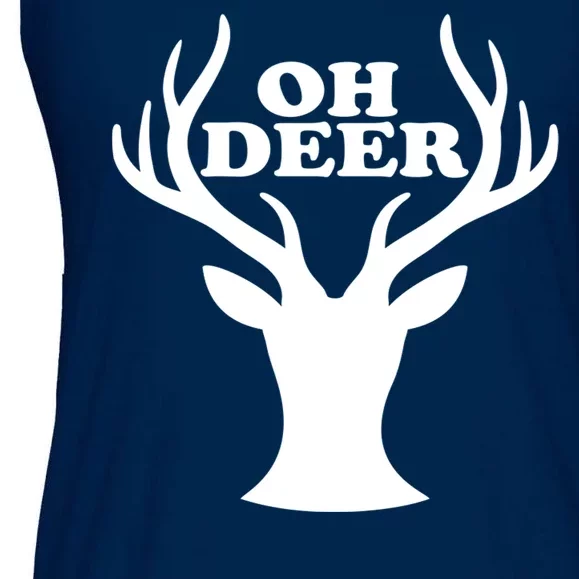 Oh Deer Funny Christmas Ladies Essential Flowy Tank