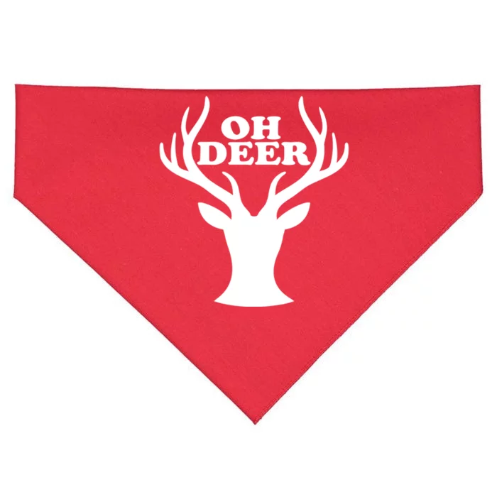 Oh Deer Funny Christmas USA-Made Doggie Bandana