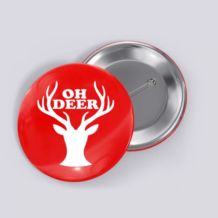 Oh Deer Funny Christmas Button