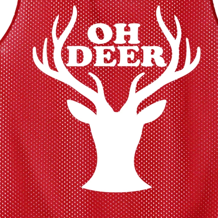 Oh Deer Funny Christmas Mesh Reversible Basketball Jersey Tank