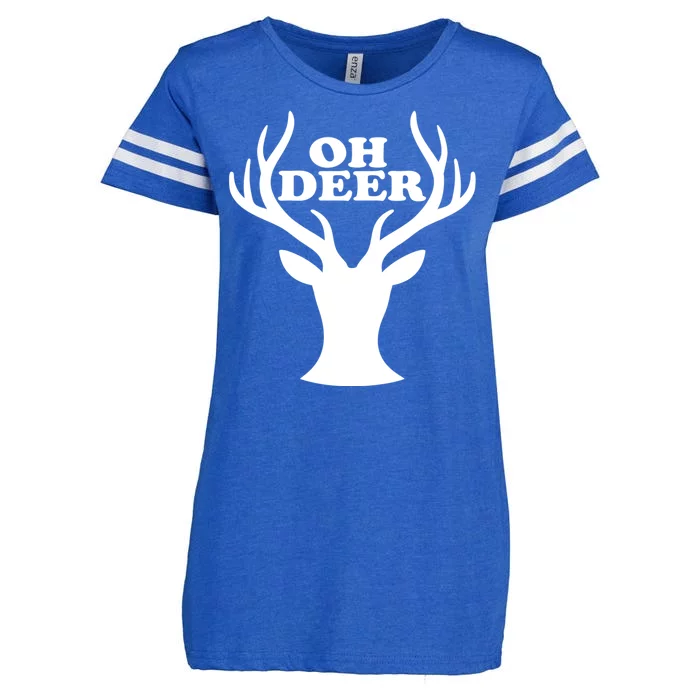 Oh Deer Funny Christmas Enza Ladies Jersey Football T-Shirt