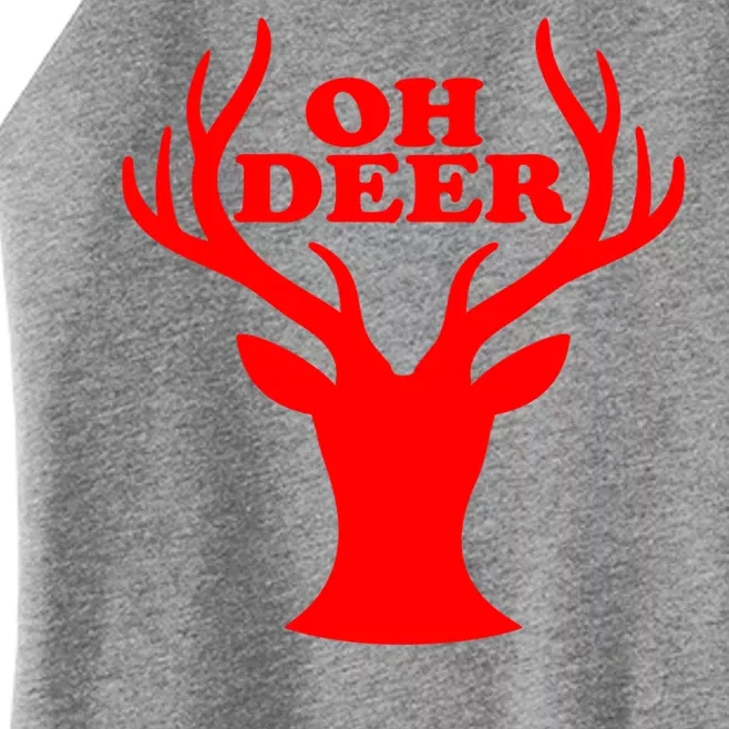 Oh Deer Funny Christmas Women’s Perfect Tri Rocker Tank