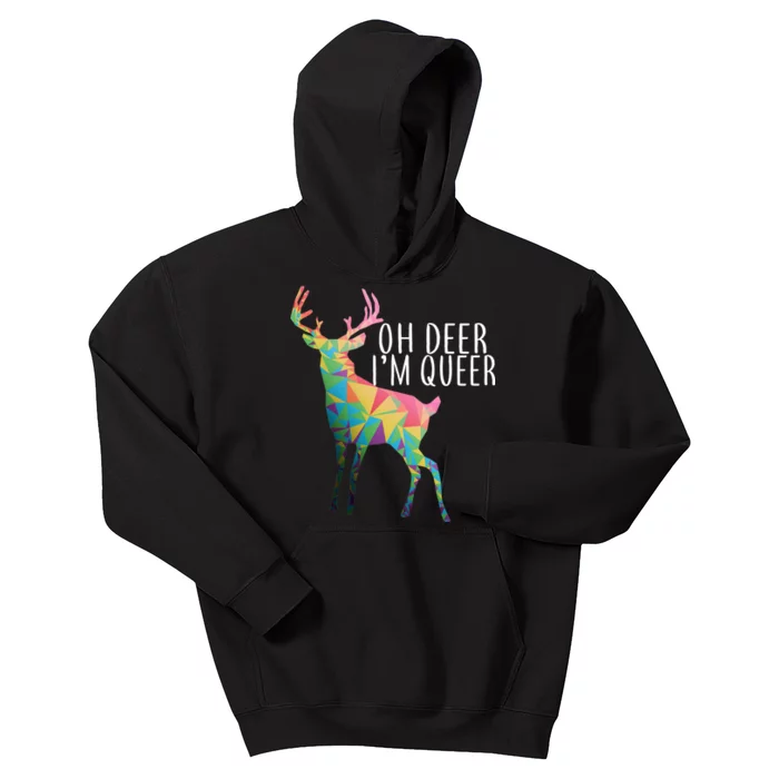 Oh Deer I'm Queer Kids Hoodie