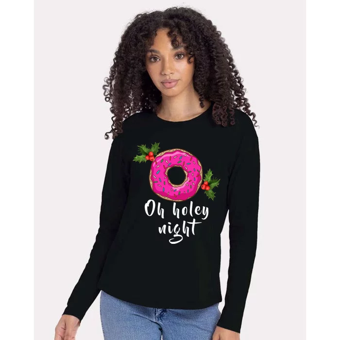 Oh Holey Night Donut Womens Cotton Relaxed Long Sleeve T-Shirt