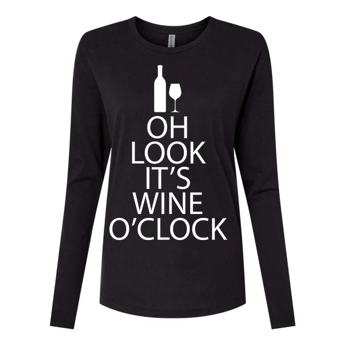 Oh Look it's Wine O'Clock Womens Cotton Relaxed Long Sleeve T-Shirt