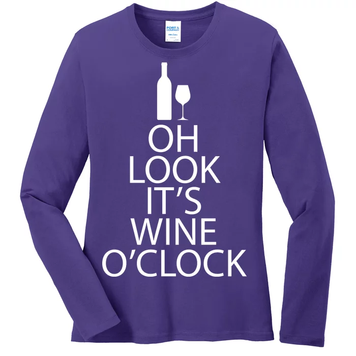 Oh Look it's Wine O'Clock Ladies Long Sleeve Shirt