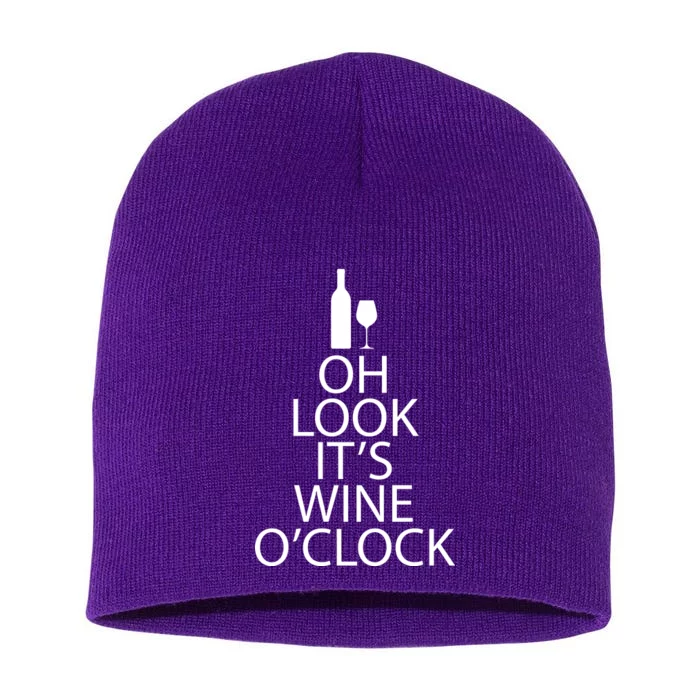 Oh Look it's Wine O'Clock Short Acrylic Beanie