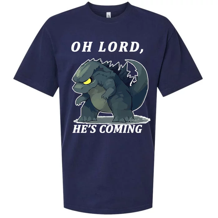 Oh Lord He's Coming Funny Monster Sueded Cloud Jersey T-Shirt