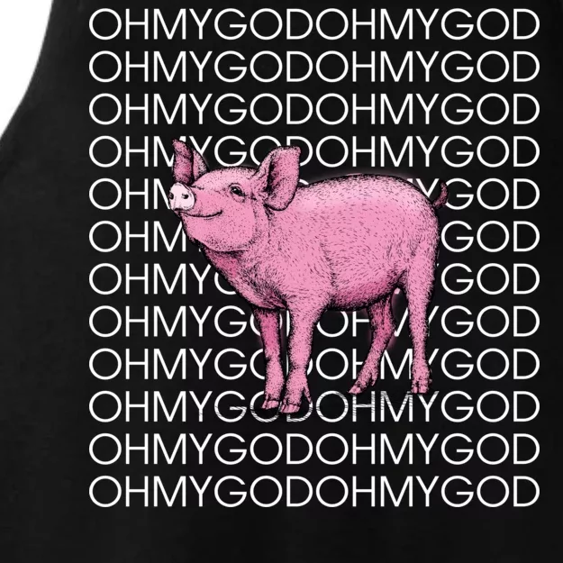 Oh My God Pig Ladies Tri-Blend Wicking Tank