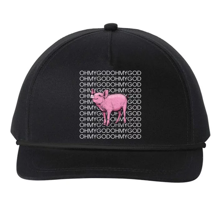 Oh My God Pig Snapback Five-Panel Rope Hat