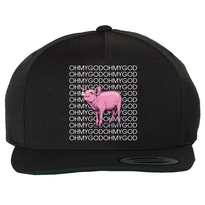 Oh My God Pig Wool Snapback Cap