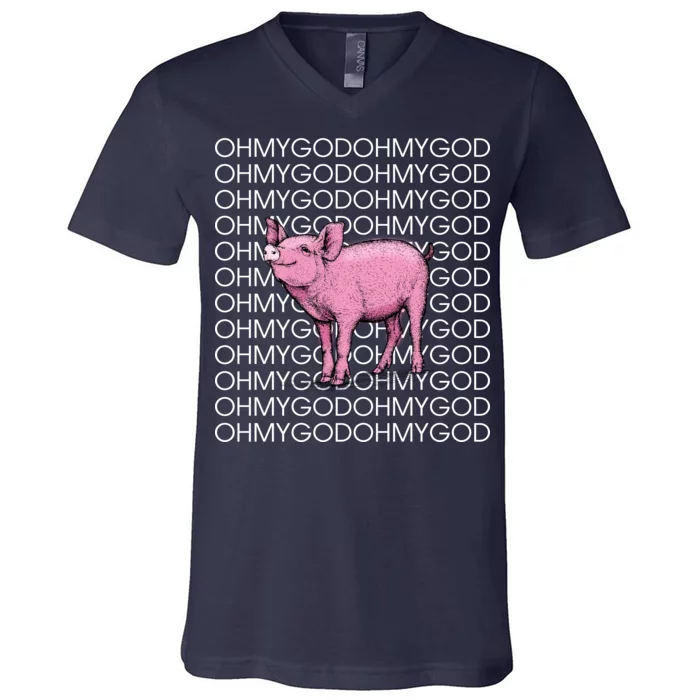 Oh My God Pig V-Neck T-Shirt