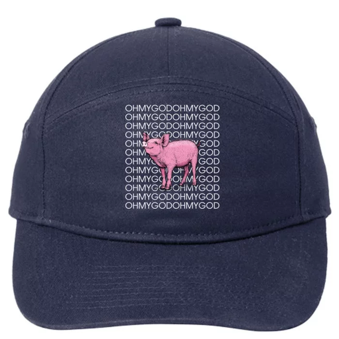 Oh My God Pig 7-Panel Snapback Hat