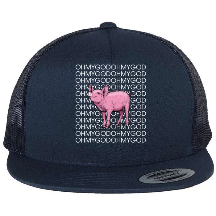 Oh My God Pig Flat Bill Trucker Hat