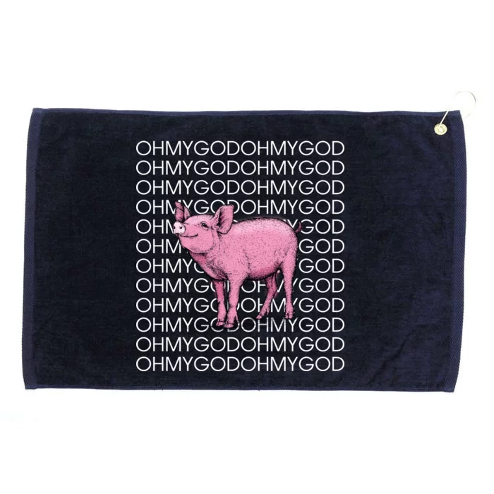 Oh My God Pig Grommeted Golf Towel