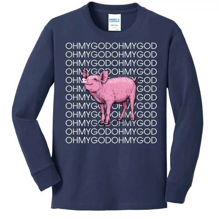 Oh My God Pig Kids Long Sleeve Shirt