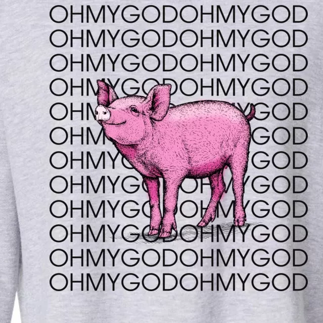 Oh My God Pig Cropped Pullover Crew