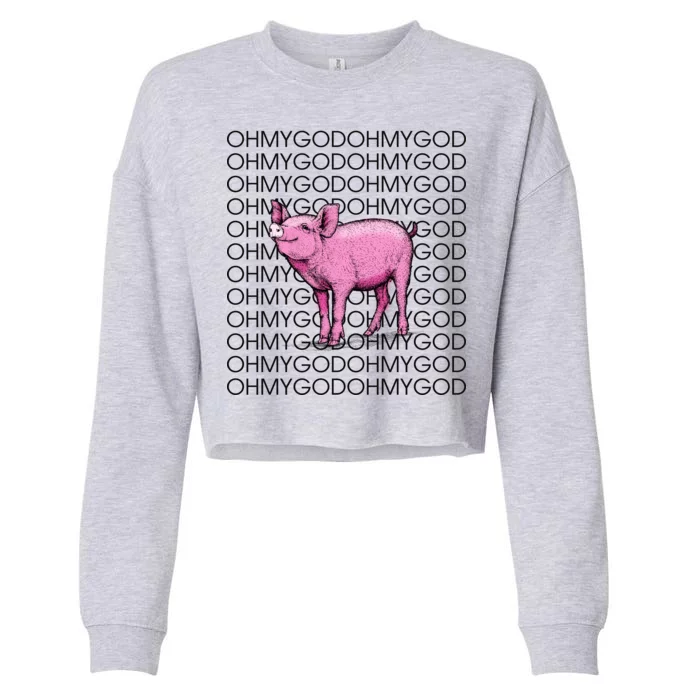 Oh My God Pig Cropped Pullover Crew