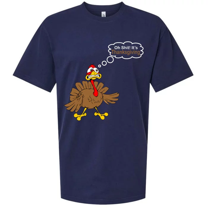 Oh Shit It's Thanksgiving Sueded Cloud Jersey T-Shirt