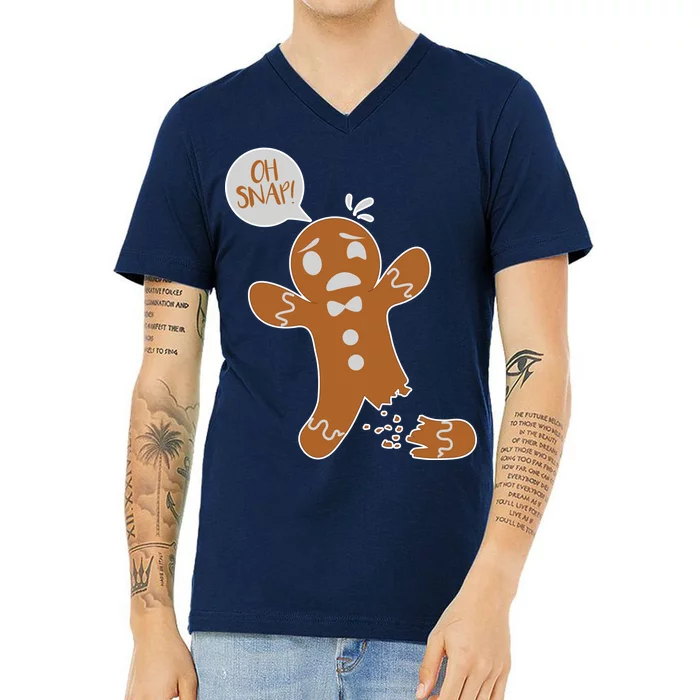 Oh Snap! Funny Gingerbread Christmas V-Neck T-Shirt