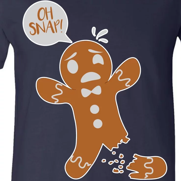 Oh Snap! Funny Gingerbread Christmas V-Neck T-Shirt