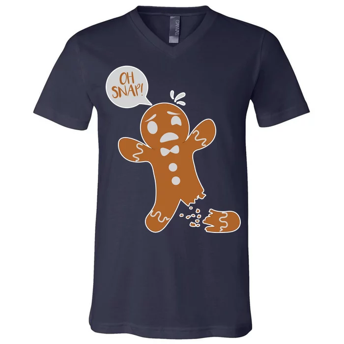 Oh Snap! Funny Gingerbread Christmas V-Neck T-Shirt