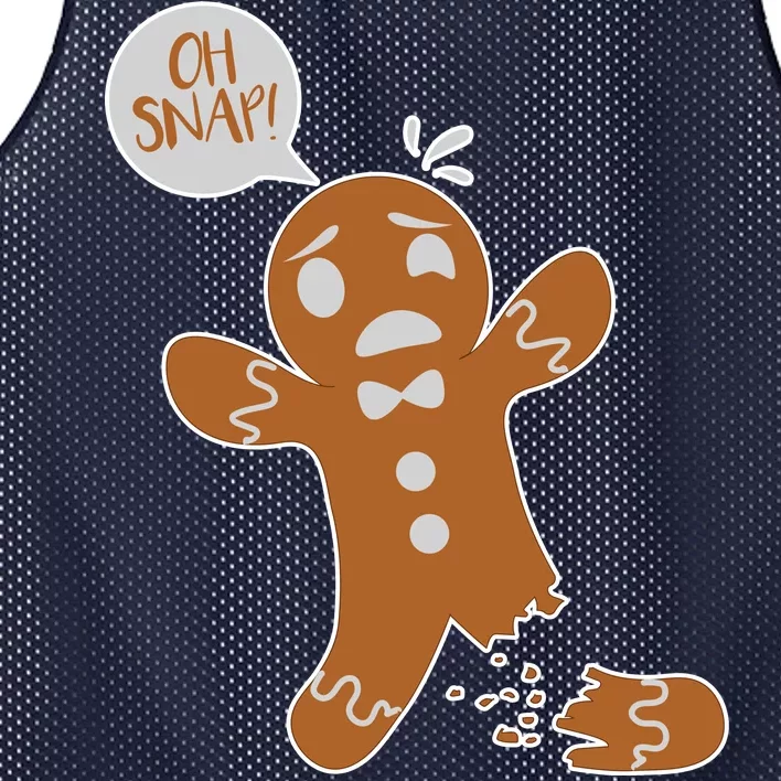 Oh Snap! Funny Gingerbread Christmas Mesh Reversible Basketball Jersey Tank