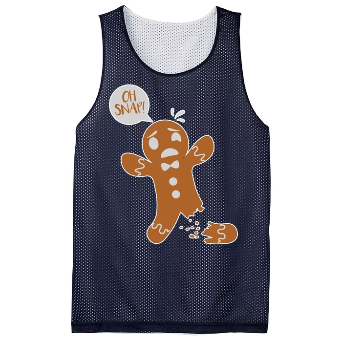 Oh Snap! Funny Gingerbread Christmas Mesh Reversible Basketball Jersey Tank