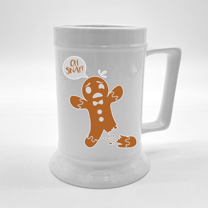 Oh Snap! Funny Gingerbread Christmas Front & Back Beer Stein