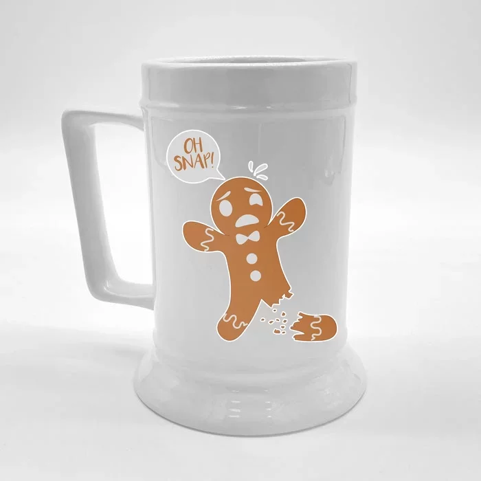 Oh Snap! Funny Gingerbread Christmas Front & Back Beer Stein