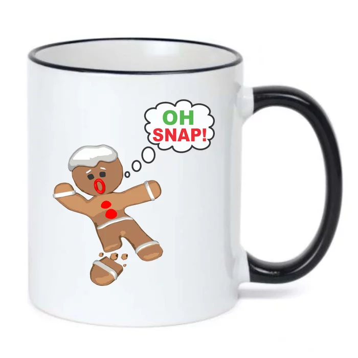 Oh Snap Gingerbread Funny Christmas Design Black Color Changing Mug