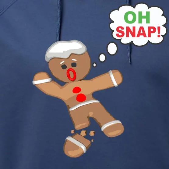 Oh Snap Gingerbread Funny Christmas Design Performance Fleece Hoodie