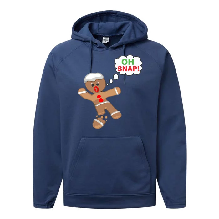 Oh Snap Gingerbread Funny Christmas Design Performance Fleece Hoodie