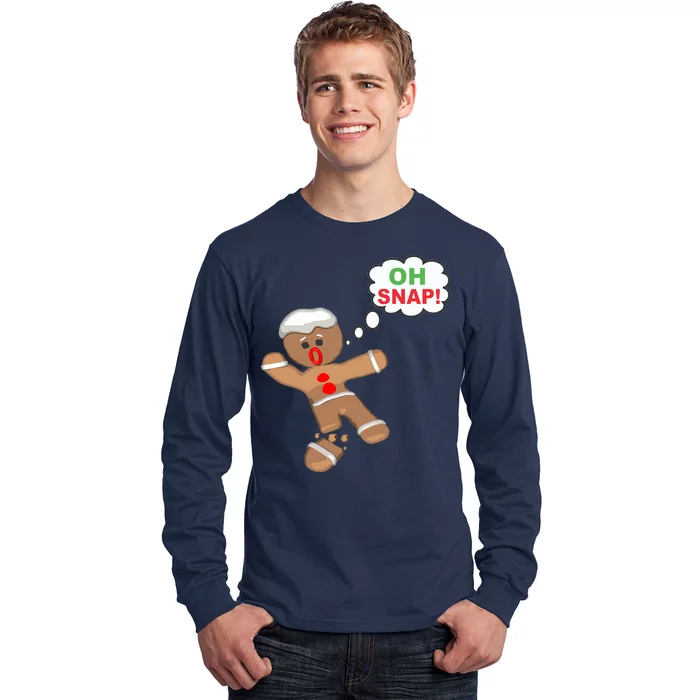 Oh Snap Gingerbread Funny Christmas Design Long Sleeve Shirt