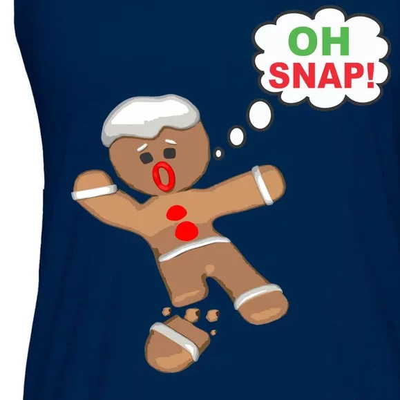 Oh Snap Gingerbread Funny Christmas Design Ladies Essential Flowy Tank