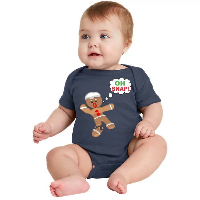 Oh Snap Gingerbread Funny Christmas Design Baby Bodysuit