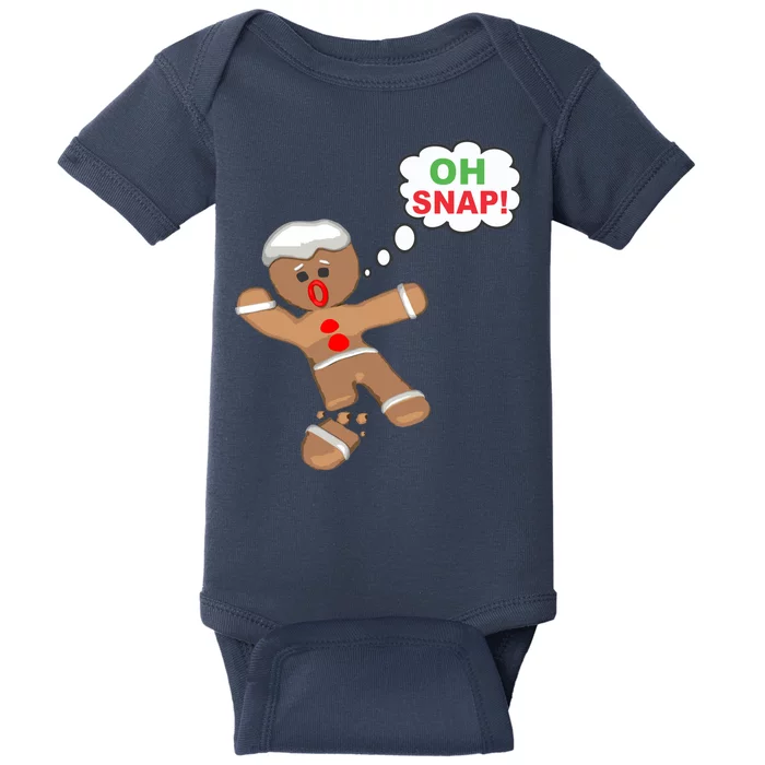 Oh Snap Gingerbread Funny Christmas Design Baby Bodysuit