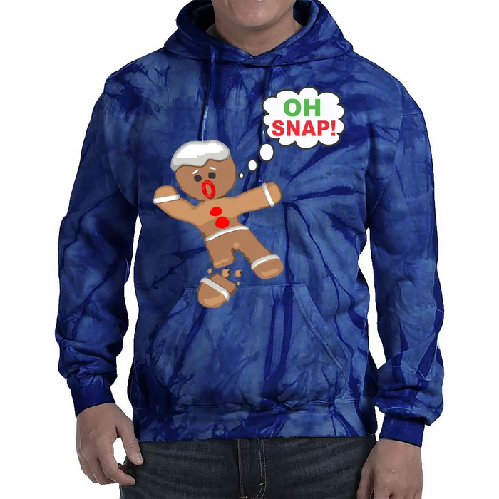 Oh Snap Gingerbread Funny Christmas Design Tie Dye Hoodie