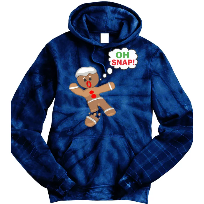 Oh Snap Gingerbread Funny Christmas Design Tie Dye Hoodie