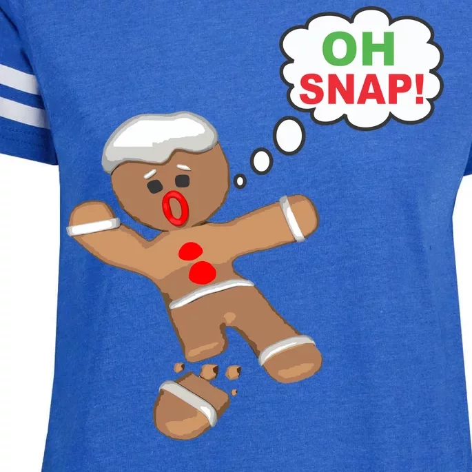 Oh Snap Gingerbread Funny Christmas Design Enza Ladies Jersey Football T-Shirt