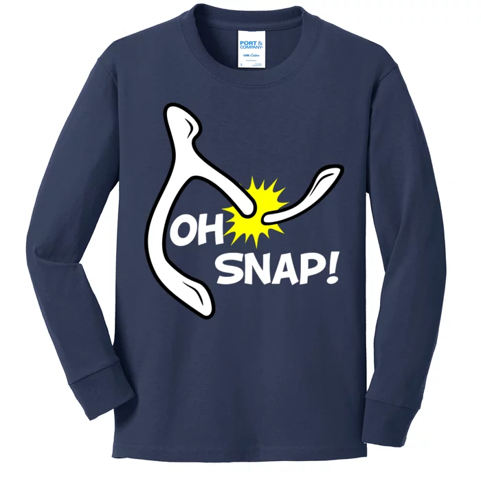 Oh Snap Lucky Wishbone Thanksgiving Kids Long Sleeve Shirt