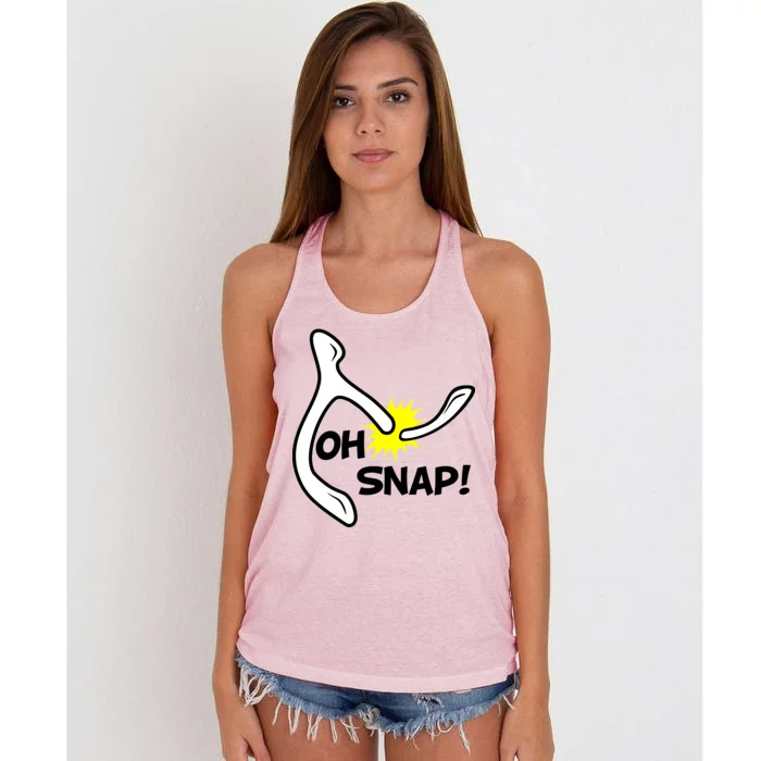 Oh Snap Lucky Wishbone Thanksgiving Women's Knotted Racerback Tank