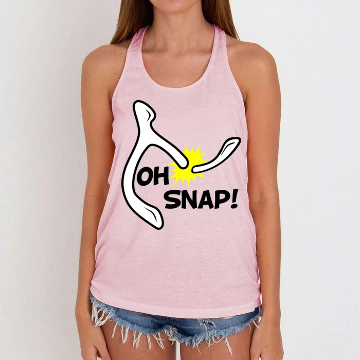 Oh Snap Lucky Wishbone Thanksgiving Women's Knotted Racerback Tank