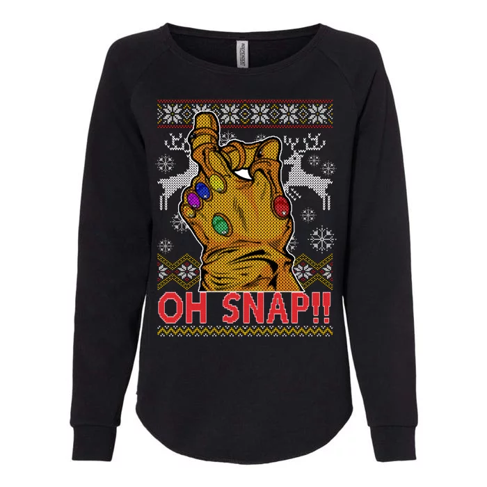 Oh Snap Ugly Christmas Sweater Design Womens California Wash Sweatshirt