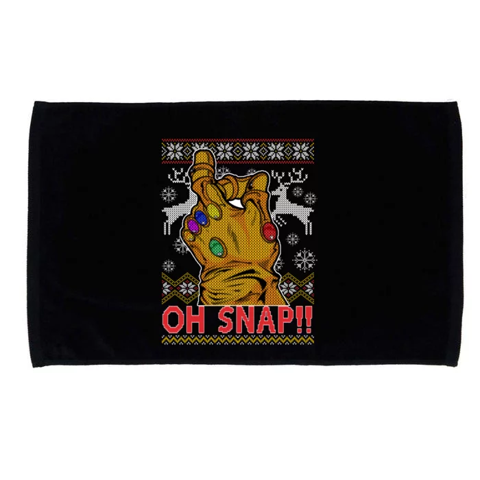 Oh Snap Ugly Christmas Sweater Design Microfiber Hand Towel