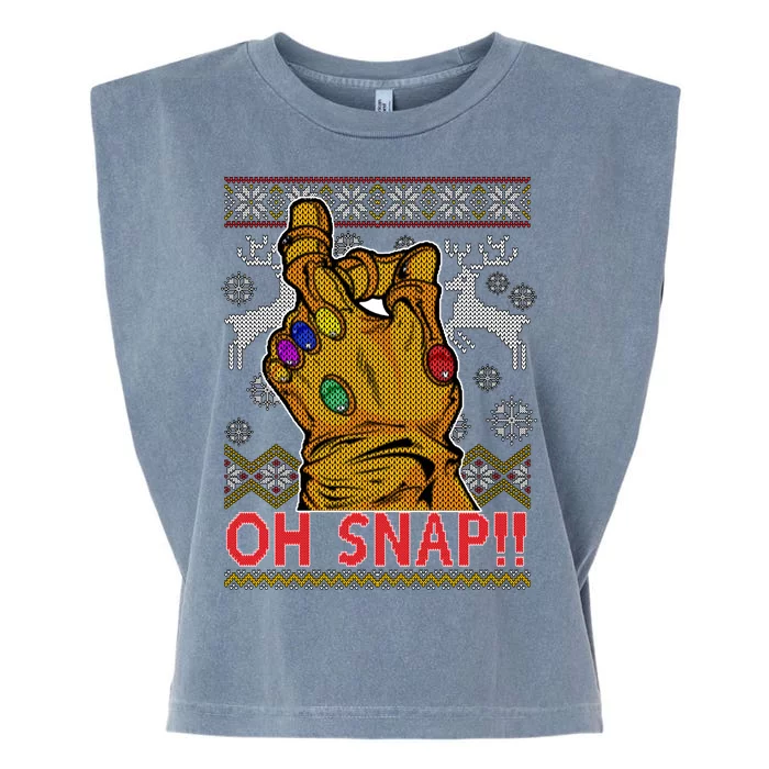 Oh Snap Ugly Christmas Sweater Design Garment-Dyed Women's Muscle Tee