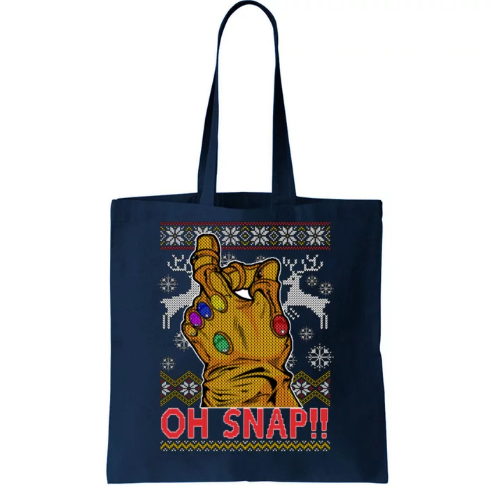 Oh Snap Ugly Christmas Sweater Design Tote Bag