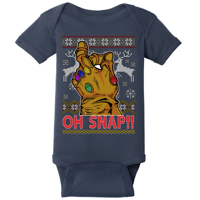 Oh Snap Ugly Christmas Sweater Design Baby Bodysuit